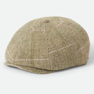 BRIXTON KEPS - UNISEX BROOD LW NEWSBOY CAP -SUVLINE GREEN HOUNDSTOOTH