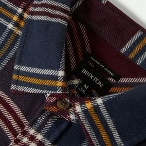 BRIXTON SKJORTA - BOWERY L/S FLANNEL - MOOD INDIGA/SAFFRON 4 thumbnail