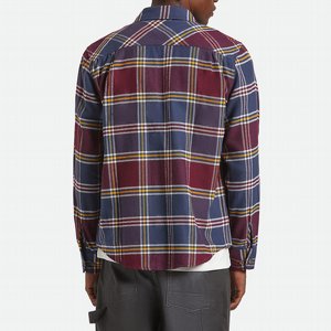BRIXTON SKJORTA - BOWERY L/S FLANNEL - MOOD INDIGA/SAFFRON 3 thumbnail