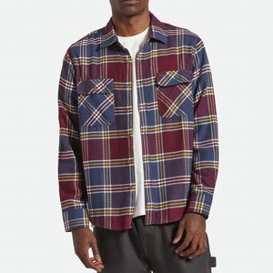 BRIXTON SKJORTA - BOWERY L/S FLANNEL - MOOD INDIGA/SAFFRON 2 thumbnail