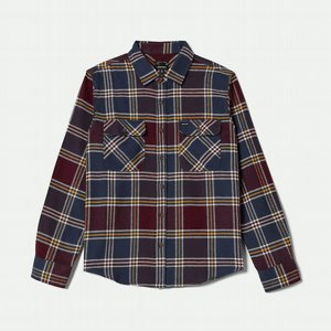 BRIXTON SKJORTA - BOWERY L/S FLANNEL - MOOD INDIGA/SAFFRON