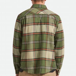 BRIXTON SKJORTA - BOWERY L/S FLANNEL - WILD GREEN/ADRENALINE RUSH 3 thumbnail