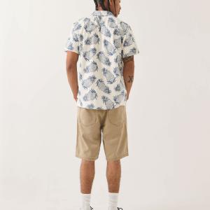 BRIXTON SKJORTA - CHARTER PRINT S/S WVN OFF WHITE PINEAPPLE 4 thumbnail