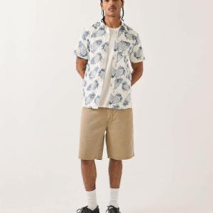 BRIXTON SKJORTA - CHARTER PRINT S/S WVN OFF WHITE PINEAPPLE 3 thumbnail