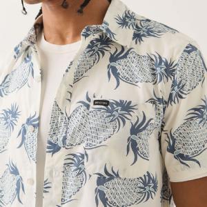 BRIXTON SKJORTA - CHARTER PRINT S/S WVN OFF WHITE PINEAPPLE 2 thumbnail