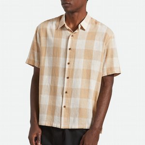 BRIXTON SKJORTA - CRU LINEN BLEND S/S WVN OFHSD