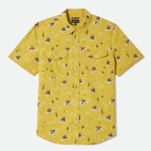 BRIXTON SKJORTA - LONE STAR X BRIXTON S/S WYN TEXAS GOLD