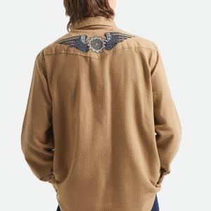 BRIXTON SKJORTA -WAYLON LW OVERSHIRT KHAKI 2 thumbnail