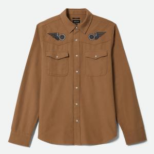 BRIXTON SKJORTA -WAYLON LW OVERSHIRT KHAKI