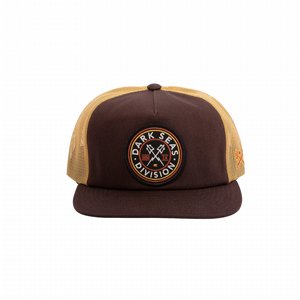 DARK SEAS CAP - NAV TRUCKER-HAT NROWN/GOLD 3 thumbnail