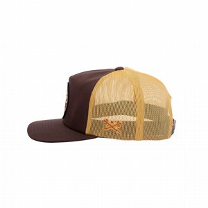 DARK SEAS CAP - NAV TRUCKER-HAT NROWN/GOLD 2 thumbnail
