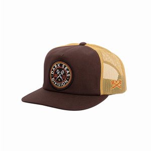 DARK SEAS CAP - NAV TRUCKER-HAT NROWN/GOLD
