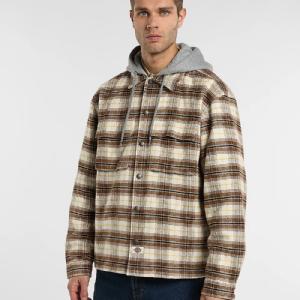 DICKIES FODRAD SKJORTA - EUSTIS HOODED FLANELL SCHACKET BEIGE