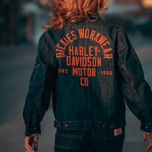DICKIES JACKA - X HARLEY DAVISSON DEMIN JACKET BL� 4 thumbnail