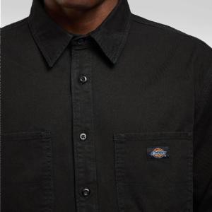 DICKIES SKJORTA - 247 GARMENT DYED WORK SHIRT BLACK 2 thumbnail