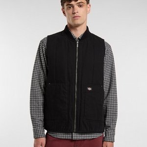 DICKIES VST - QUILTED CANVAS VEST BLACK
