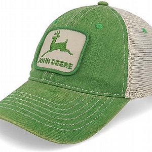 JOHN DEERE -STONE WASHED LOGO DARK GREEN/IVORY