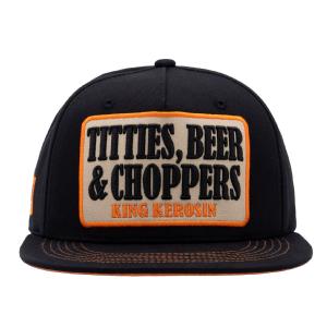 KING KEROSIN - FLAT BRIM CAP "TITTIES,BEER & CHOPPERS" BLACK 2 thumbnail