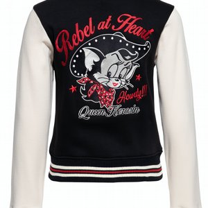 KING KEROSIN - JACKA COLLEGE SWEATJACKET HOWDY BLACK