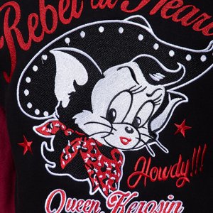 KING KEROSIN - JACKA COLLEGE SWEATJACKET HOWDY BLACK&BORDEAUX 4 thumbnail