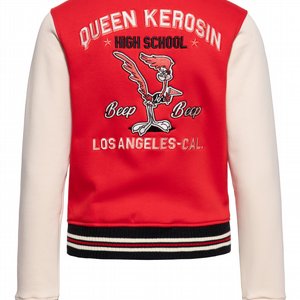 KING KEROSIN - JACKA COLLEGE SWEATJACKET RED "Q HIGH SCHOOL