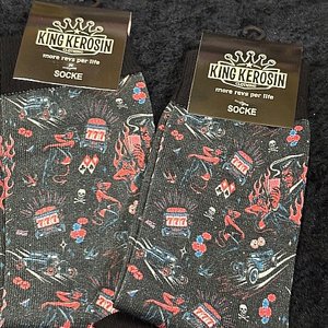 KING KEROSIN SOCKS - ROCKABILLY DEVIL BLACK