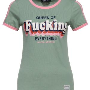 KING KEROSIN - T-SHIRT STRIPE �QUEEN OF FUCKNING EVERYTHING�