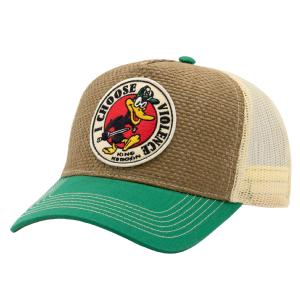 KING KEROSIN - TRUCKER CAP �I CHOOSE VIOLENCE� GREEN&BROWN