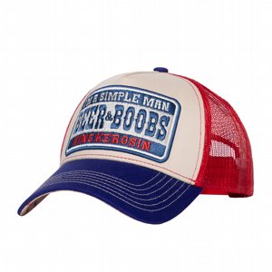 KING KEROSIN - TRUCKER CAP IM ASIMPLE MAN OFFWHITE & RED
