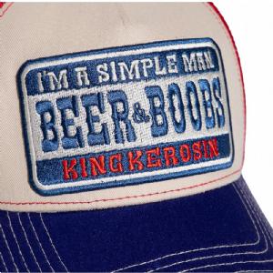 KING KEROSIN - TRUCKER CAP �I�M ASIMPLE MAN� OFFWHITE & RED 3 thumbnail