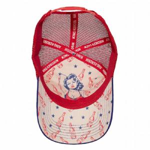 KING KEROSIN - TRUCKER CAP �I�M ASIMPLE MAN� OFFWHITE & RED 2 thumbnail