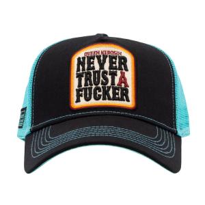 KING KEROSIN - TRUCKER CAP "NEVER TRUST A FUCKER" BLACK & MINT 2 thumbnail