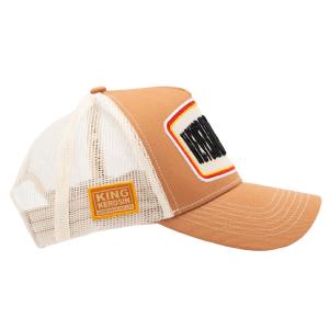 KING KEROSIN - TRUCKER CAP "NEVER FUCK A FUCKER" BROWN & WHITE 3 thumbnail