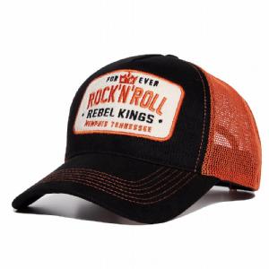 KING KEROSIN - TRUCKER CAP "ROCK�N�ROLL" BLACK ORANGE
