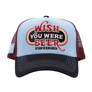 KING KEROSIN - TRUCKER CAP "WISH YOU WERE BEER" BLACK SKYBLUE 2 thumbnail