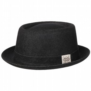 STETSON HATT - PORK PIE DEMIN BLACK