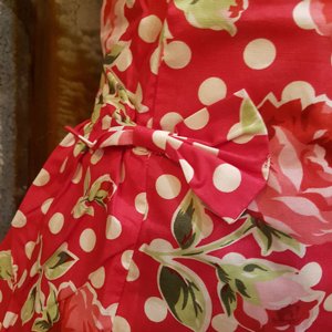 LITTLE FAIRY KIDS DRESS - MARY BOW PRICKIG RED 3 thumbnail