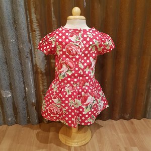 LITTLE FAIRY KIDS DRESS - MARY BOW PRICKIG RED 2 thumbnail