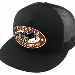 LUCKY 13 CAP - The Roadster Flat Bill Black