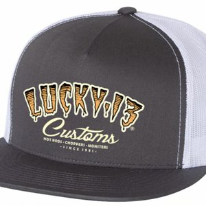 LUCKY 13 CAP - Tiger Custom Charcoal/White
