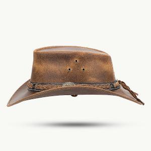 SCIPPIS HATT - BARRINGTON Leather hat rugged earth brown 2 thumbnail