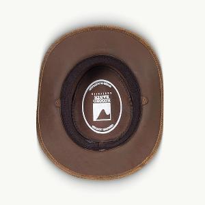 SCIPPIS HATT - BARRINGTON Leather hat rugged earth brown 4 thumbnail