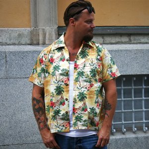 SPEEDY MIKE SKJORTA - TROPICAL GUL