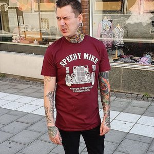 SPEEDY MIKE T-SHIRT - FRONT MAROON