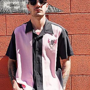 STEADY CLOTHING SKJORTA - TROPICAL ITCH CHARCOAL/PINK 2 thumbnail