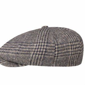 STETSON GUBBKEPS - 8-PANEL VIRGIN WOOL CHECK