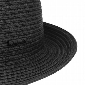 STETSON HATT - DAWSON TOYO TRILBY STRAWHAT BLACK 4 thumbnail