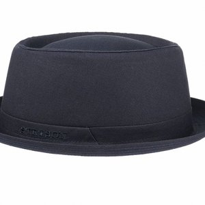 STETSON HATT - PORK PIE ATHENS COTTON PORK PIE HAT BLACK