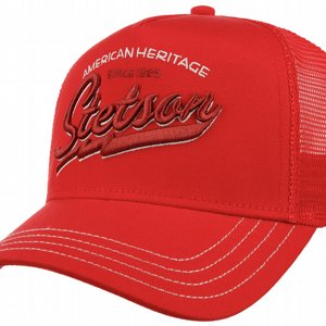 STETSON KEPS - TRUCKER CAP AMERICAN HERITAGE CLASSIC FIRE-RED