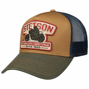 STETSON KEPS - TRUCKER CAP BIKER BROWN